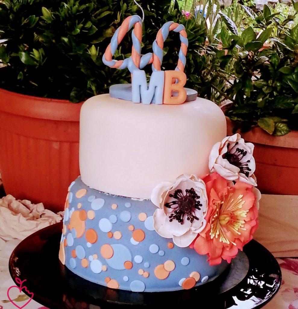 Torta anniversario in fiore